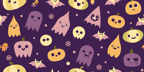 seamless pattern with funny monsters