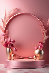 Valentines day podium for product display valentines background


