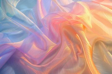 Obraz premium Abstract Image of Draped, Iridescent Sheer Fabric