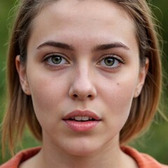 Fototapeta premium Portrait of young woman with natural expression