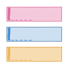 Text box with colorful pink blue orange frame aesthetic illustration