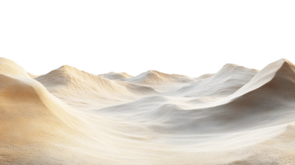 Sandy hills at dusk isolated on transparent background
