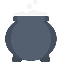 Halloween Cauldron vector icon in flat style 