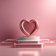 Valentines day podium for product display valentines background
