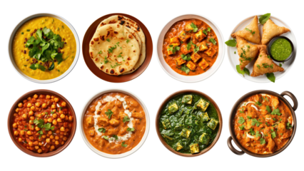 PNG Traditional Indian food set, transparent background