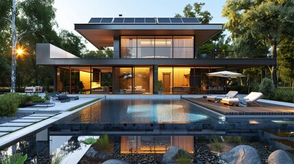 Fototapeta premium countryside eco-friendly house