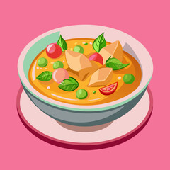 Delicious Curry Illustration Vector - Perfect for Culinary Projects