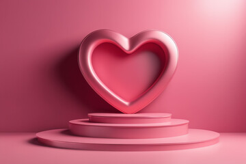 Valentines day podium for product display valentines background
