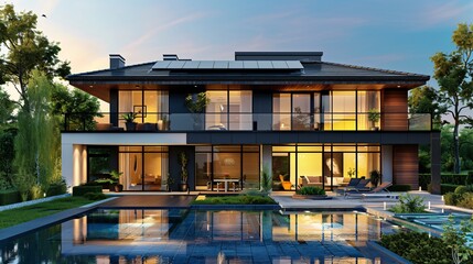 Fototapeta premium Modern countryside exterior