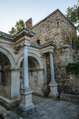 Hadrian Gate at Kaleici in the old city of Antalya, Turkey.