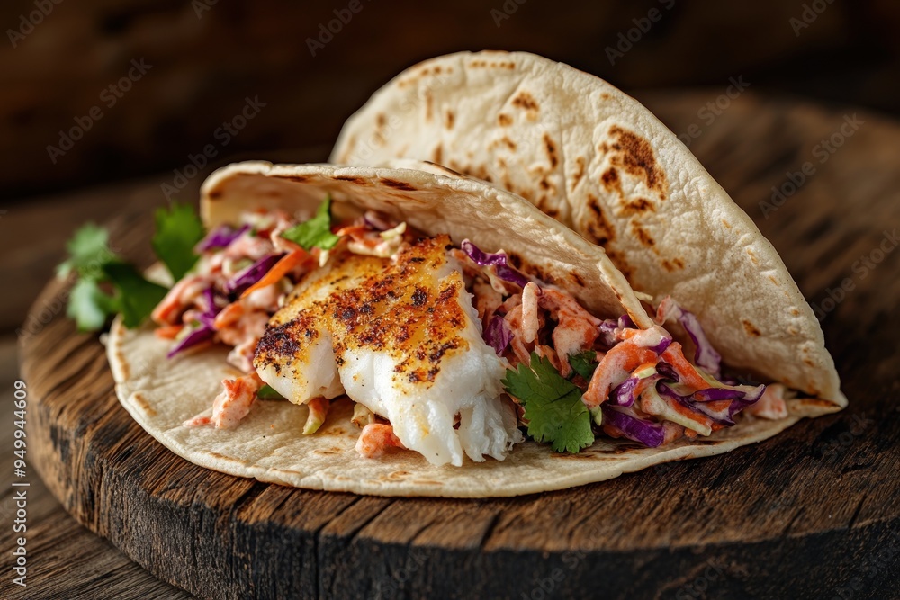 Sticker Delicious Fish Taco with Slaw