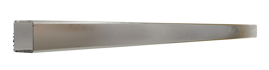 Corrosion-resistant steel beam, medium length. Isolated background, ideal for engineering projects