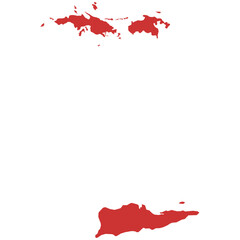 Vector outline map of US Virgin Islands