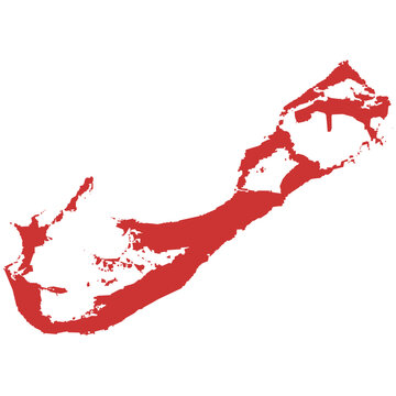 Vector outline map of Bermuda