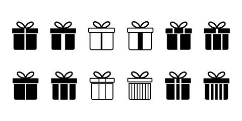Gift box. Vector present sign