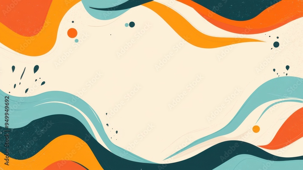Aufkleber vibrant abstract waves in orange and blue create a stylish backdrop for text or design elements.