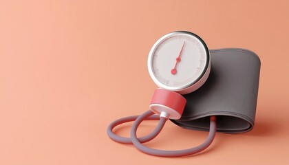 A modern blood pressure monitor on a soft pink background, symbolizing health and wellness in medical environments.
