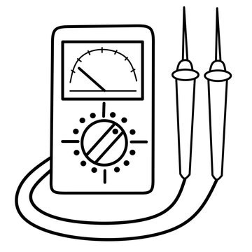 black and white multimeter measuring clip art preview
