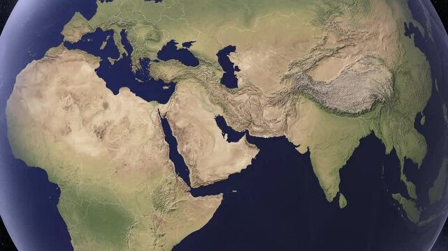 Pakistan Map Globe Earth from space