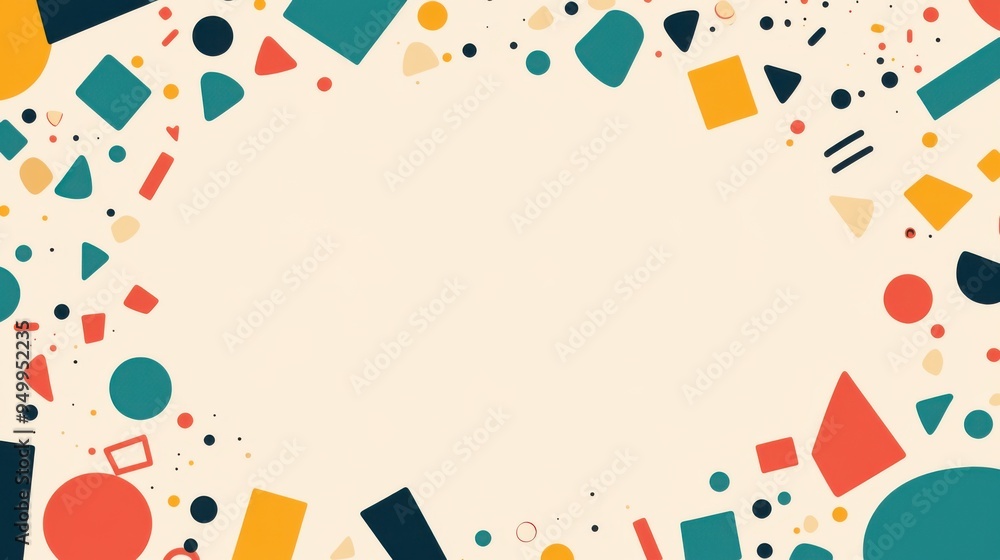 Aufkleber bright and colorful abstract background featuring various geometric shapes, perfect for design and c