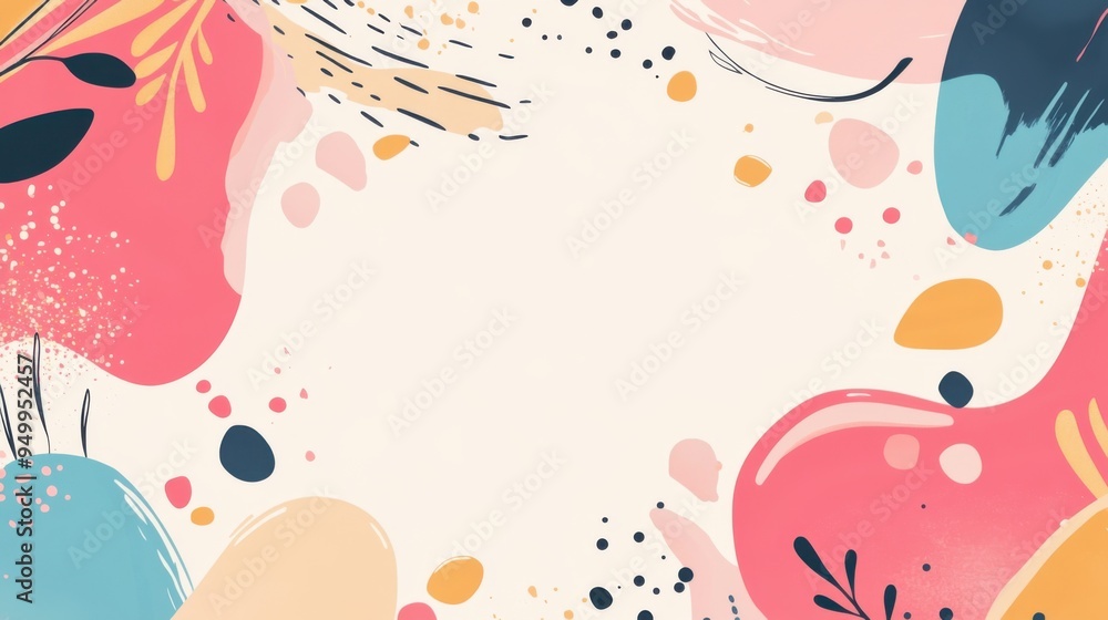 Aufkleber colorful abstract background with organic shapes and playful patterns, perfect for design projects o