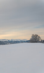 Obraz premium Sunset in the german alps in winter