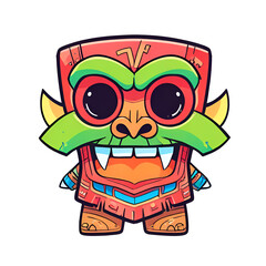 Fototapeta premium A cartoon character with a green face and red mouth