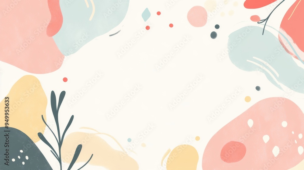 Poster a vibrant abstract background with soft pastel colors and fluid shapes, perfect for invitations or c