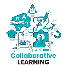 Educational and Self-Development Concept icons. Concept for trainings, seminars, back to school, online courses. Online learning. Steam education.