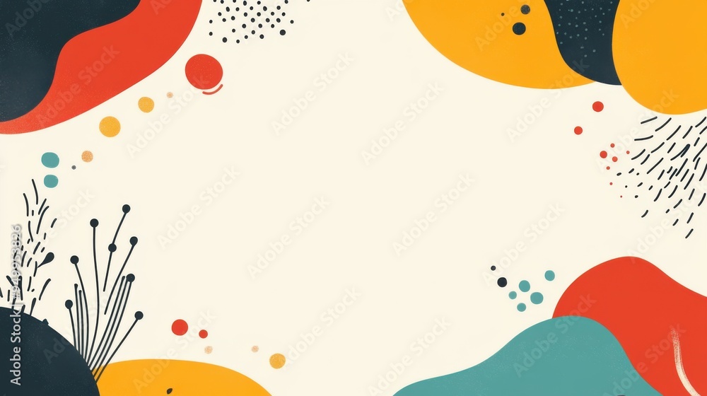 Poster colorful abstract background with vibrant shapes and patterns, perfect for creative projects and mod