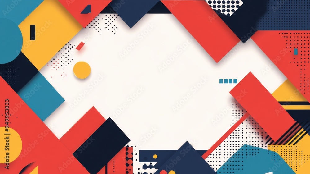 Aufkleber colorful geometric shapes create a vibrant background with a blank space for text or design. perfect