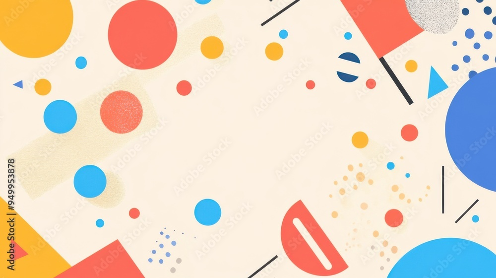 Aufkleber colorful abstract background with geometric shapes creating a vibrant and playful design, perfect fo