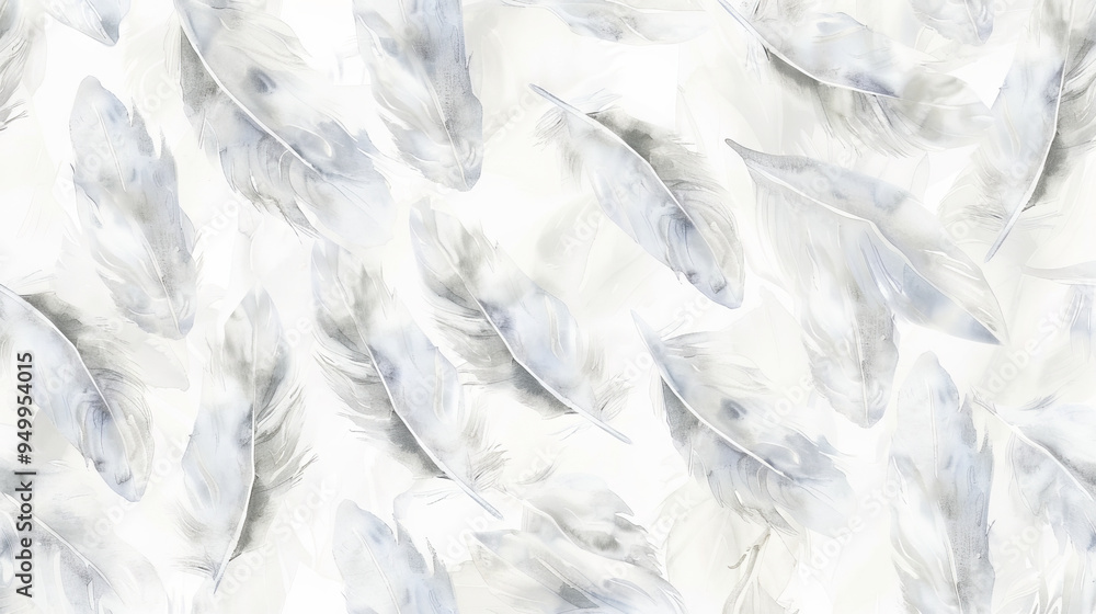 Poster elegant feather pattern on a light background perfect for textiles and wall art. abstract backdrop. 