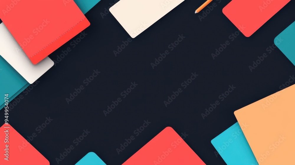 Poster vibrant abstract background featuring colorful shapes and blocks, perfect for creative projects and 