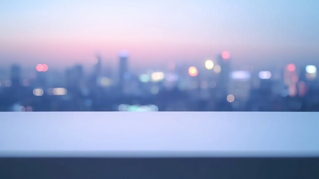 Cityscape at Dusk with Blurred Background