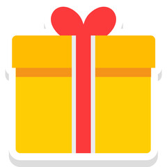 Gift sticker vector icon in isolated background 