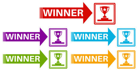 set vector banner winner icon. Award prize symbol design template vector illustration