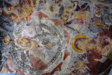 Detail of the interior of Sumela Monastery, a Greek Orthodox monastery in Macka, Turkey.