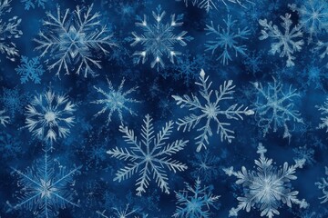 Blue christmas snowflakes seamless pattern