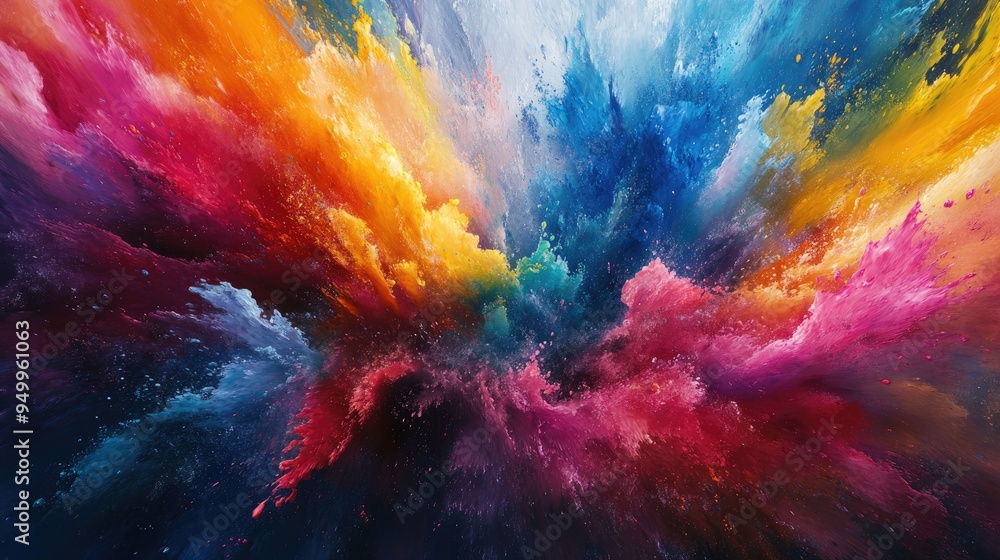 Aufkleber a burst of vivid colors splashing across a textured surface, adding depth and vibrancy.