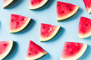 watermelon slices on a blue background