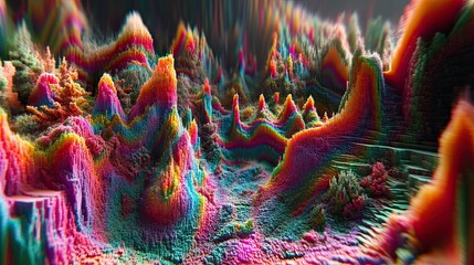 A 3D autostereogram, revealing a hidden 3D image when viewed with relaxed eyes and proper focus.