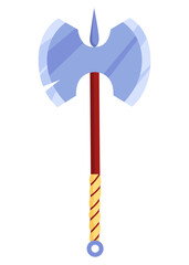 Medieval pole-axe game icon.  cartoon game ui symbol. Gui of rpg computer or mobile game
