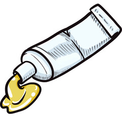 yellow watercolor tube