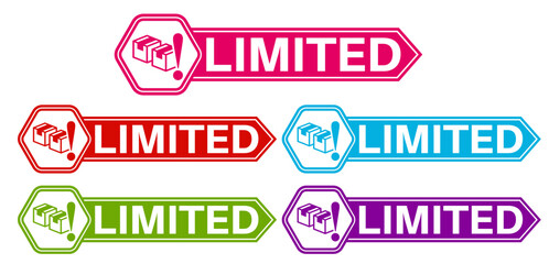 set vector limited icon. limited edition sign sticker label design template illustration