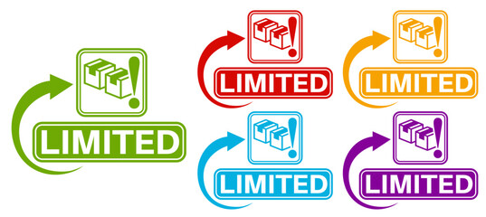 set limited sign icon symbol sticker template design vector illustration