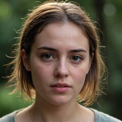 Fototapeta premium Portrait of young woman with natural expression