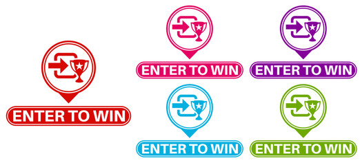 set vector banner enter to win icon. contest symbol label design template vector illustration