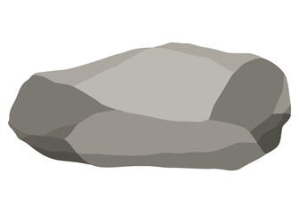Rock stones or debris of mountain. Gravel, gray stone. Polygonal shape, piece of fossil stone. Game decoration element