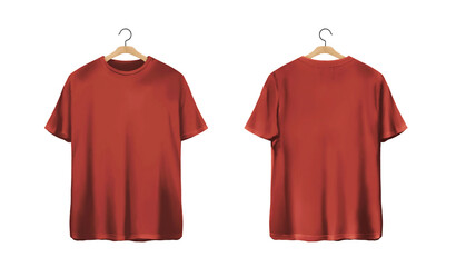 Red t-Shirt Back And Front with hanger